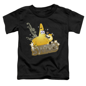 Black toddler t-shirt with SpongeBob SquarePants Patrick Has Swag graphic