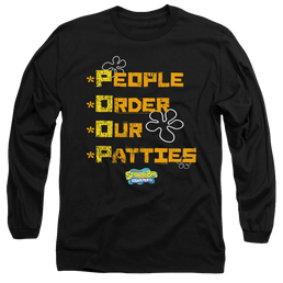 SpongeBob SquarePants People Order Our Patties - Men's Long Sleeve T-Shirt Men's Long Sleeve T-Shirt SpongeBob SquarePants   