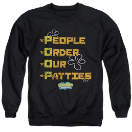 SpongeBob SquarePants People Order Our Patties - Men's Crewneck Sweatshirt Men's Crewneck Sweatshirt SpongeBob SquarePants   