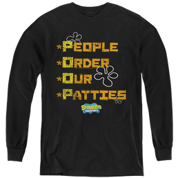 SpongeBob SquarePants People Order Our Patties - Youth Long Sleeve T-Shirt Youth Long Sleeve T-Shirt SpongeBob SquarePants   