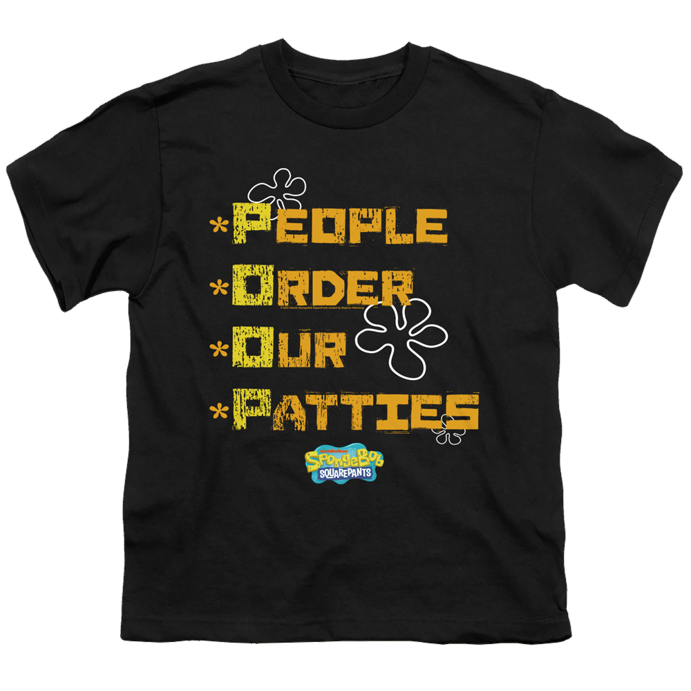 SpongeBob SquarePants People Order Our Patties - Youth T-Shirt Youth T-Shirt (Ages 8-12) SpongeBob SquarePants   