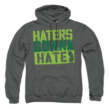Charcoal pullover hoodie with SpongeBob SquarePants Haters Gonna Hate graphic