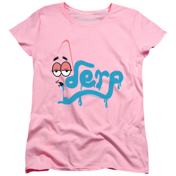 Pink women's t-shirt with SpongeBob SquarePants Derp graphic