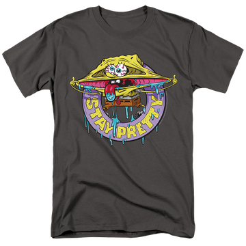 Charcoal men's regular fit t-shirt with SpongeBob SquarePants Stay Pretty graphic