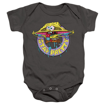 Charcoal baby bodysuit with SpongeBob SquarePants Stay Pretty graphic