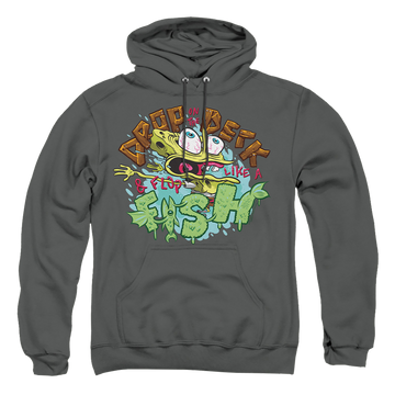 Charcoal pullover hoodie with SpongeBob SquarePants Drop And Flop graphic