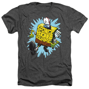Charcoal men's heather t-shirt with SpongeBob SquarePants Letter Spongebob graphic
