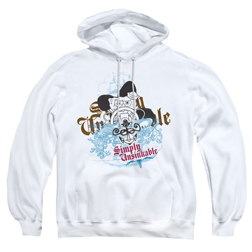 White pullover hoodie with SpongeBob SquarePants Simply Unsinkable graphic