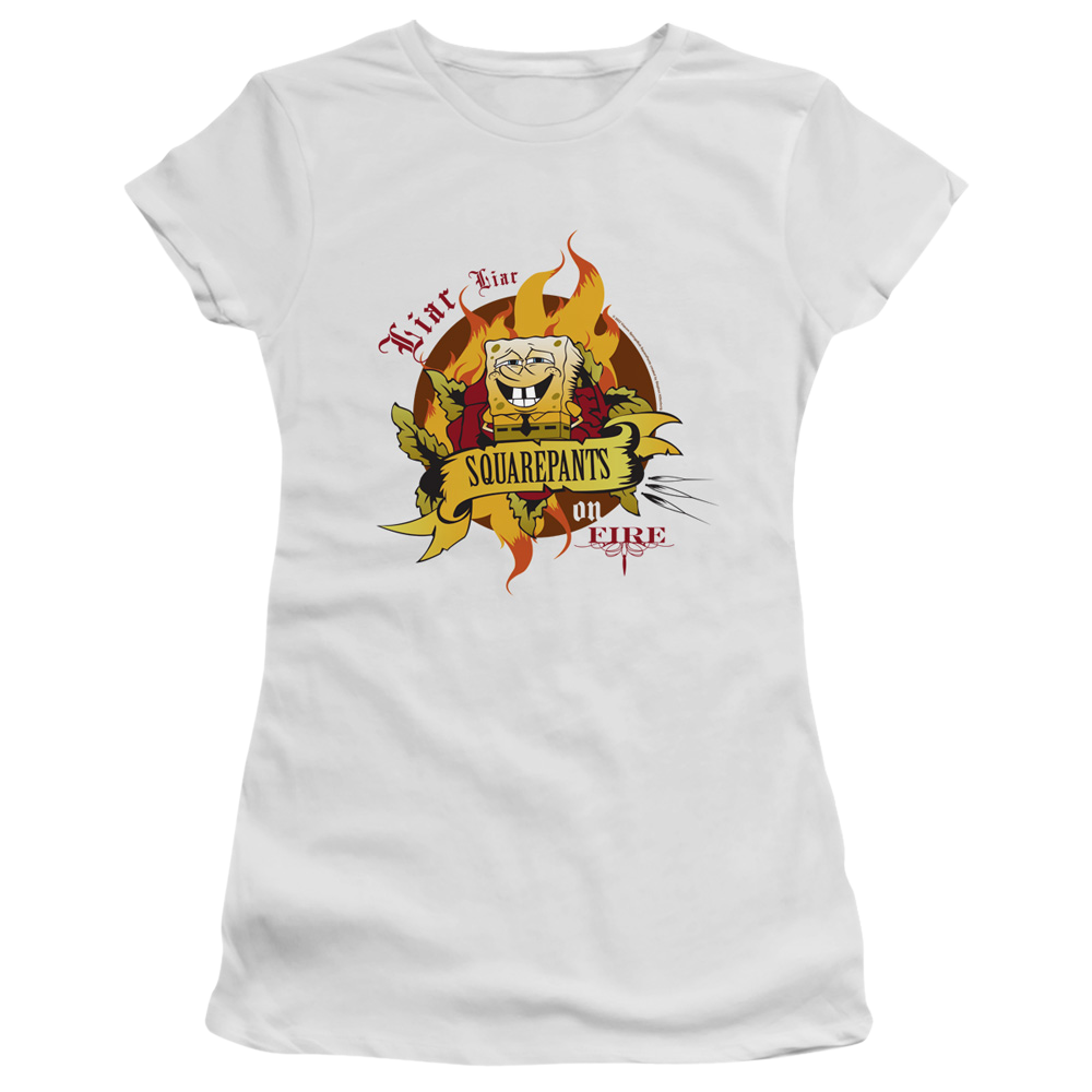 SpongeBob SquarePants Liar Liar Pants On Fire - Juniors T-Shirt Juniors T-Shirt SpongeBob SquarePants   
