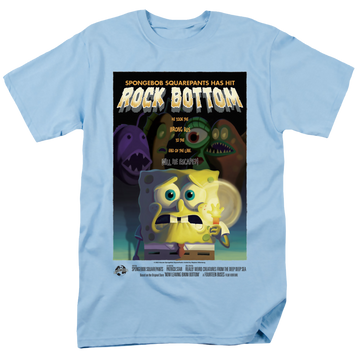 Light blue men's regular fit t-shirt with SpongeBob SquarePants Rock Bottom graphic