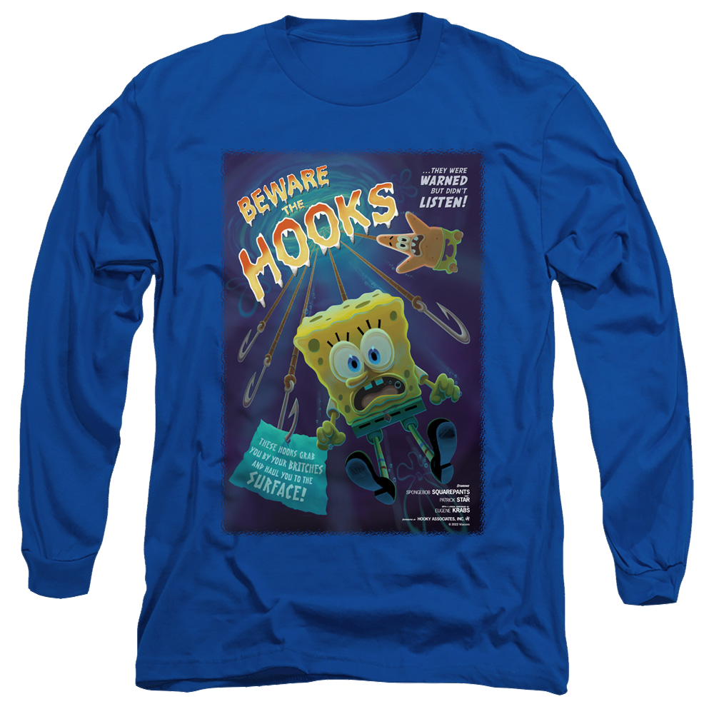 SpongeBob SquarePants Beware The Hooks - Men's Long Sleeve T-Shirt Men's Long Sleeve T-Shirt SpongeBob SquarePants   
