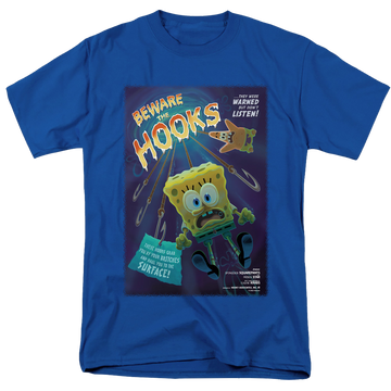 Royal men's regular fit t-shirt with SpongeBob SquarePants Beware The Hooks graphic
