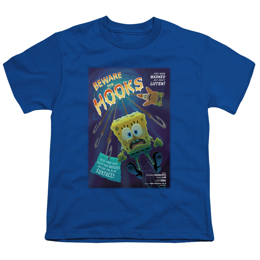 SpongeBob SquarePants Beware The Hooks - Youth T-Shirt Youth T-Shirt (Ages 8-12) SpongeBob SquarePants   