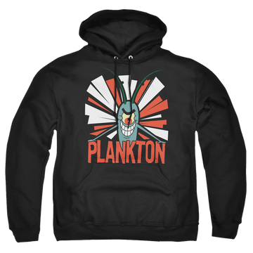Black pullover hoodie with SpongeBob SquarePants Plankton graphic