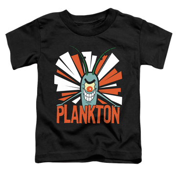 Black toddler t-shirt with SpongeBob SquarePants Plankton graphic