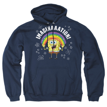 Navy pullover hoodie with SpongeBob SquarePants Imagination graphic