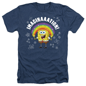 Navy men's heather t-shirt with SpongeBob SquarePants Imagination graphic
