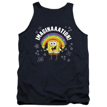 Navy men's tank with SpongeBob SquarePants Imagination graphic