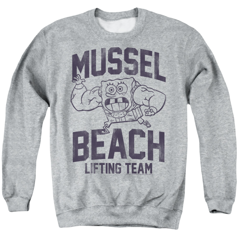 SpongeBob SquarePants Mussle Beach Lifting Team - Men's Crewneck Sweatshirt Men's Crewneck Sweatshirt SpongeBob SquarePants   
