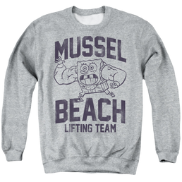 SpongeBob SquarePants Mussle Beach Lifting Team - Men's Crewneck Sweatshirt Men's Crewneck Sweatshirt SpongeBob SquarePants   