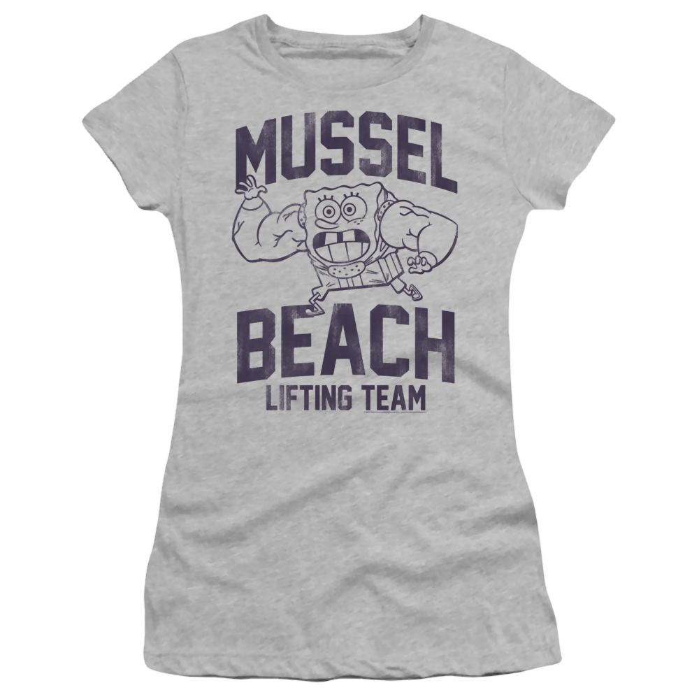 SpongeBob SquarePants Mussle Beach Lifting Team - Juniors T-Shirt Juniors T-Shirt SpongeBob SquarePants   