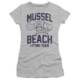SpongeBob SquarePants Mussle Beach Lifting Team - Juniors T-Shirt Juniors T-Shirt SpongeBob SquarePants   