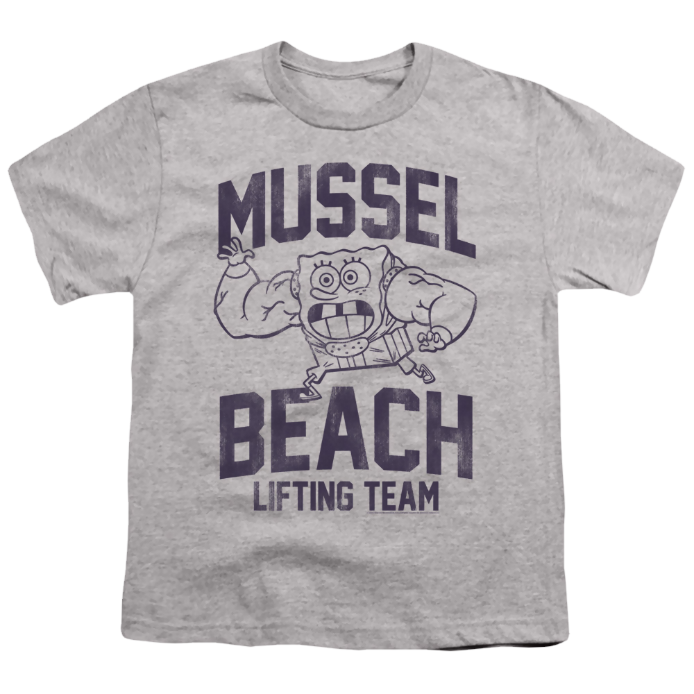 SpongeBob SquarePants Mussle Beach Lifting Team - Youth T-Shirt Youth T-Shirt (Ages 8-12) SpongeBob SquarePants   