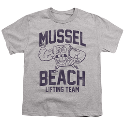 SpongeBob SquarePants Mussle Beach Lifting Team - Youth T-Shirt Youth T-Shirt (Ages 8-12) SpongeBob SquarePants   