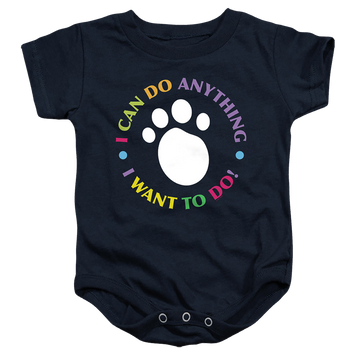 Navy baby bodysuit with Blue's Clues I Can Do Anything! graphic