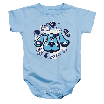 Light blue baby bodysuit with Blue's Clues And Friends graphic
