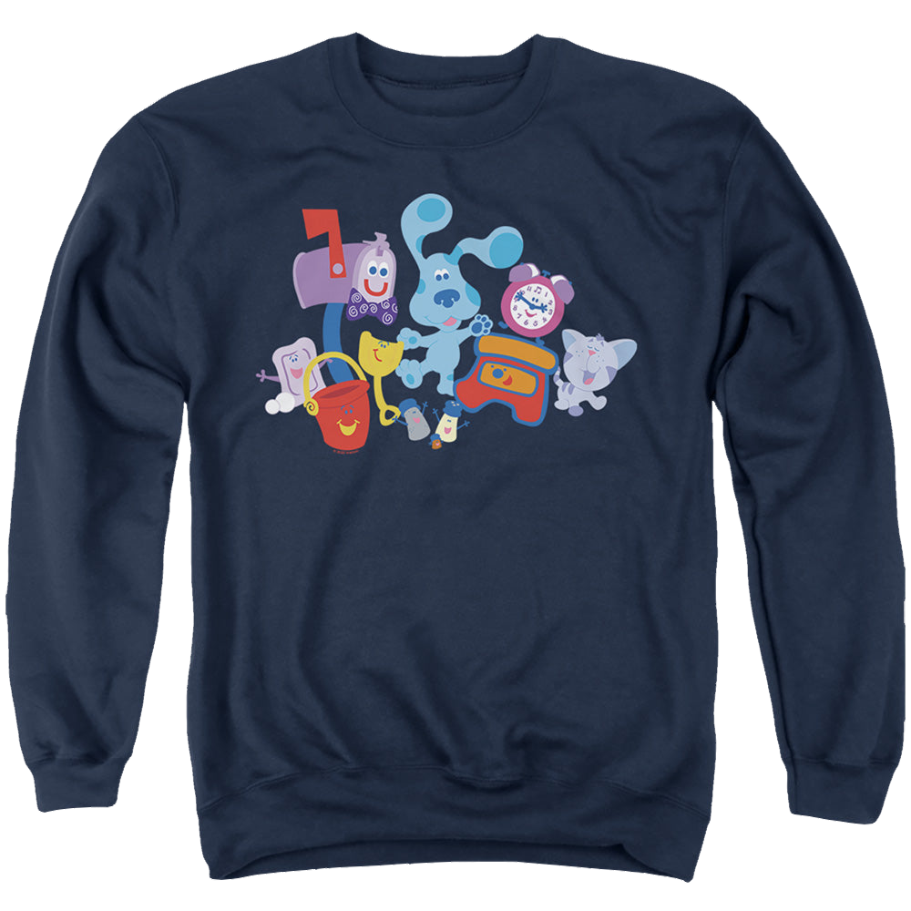 Blue's Clues Friend Party - Men's Crewneck Sweatshirt Men's Crewneck Sweatshirt Blue's Clues   