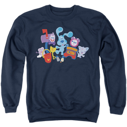 Blue's Clues Friend Party - Men's Crewneck Sweatshirt Men's Crewneck Sweatshirt Blue's Clues   