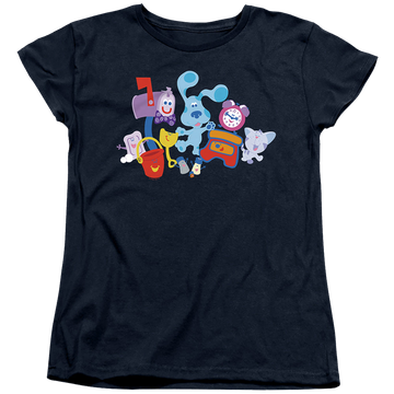 Navy women's t-shirt with Blue's Clues Friend Party graphic