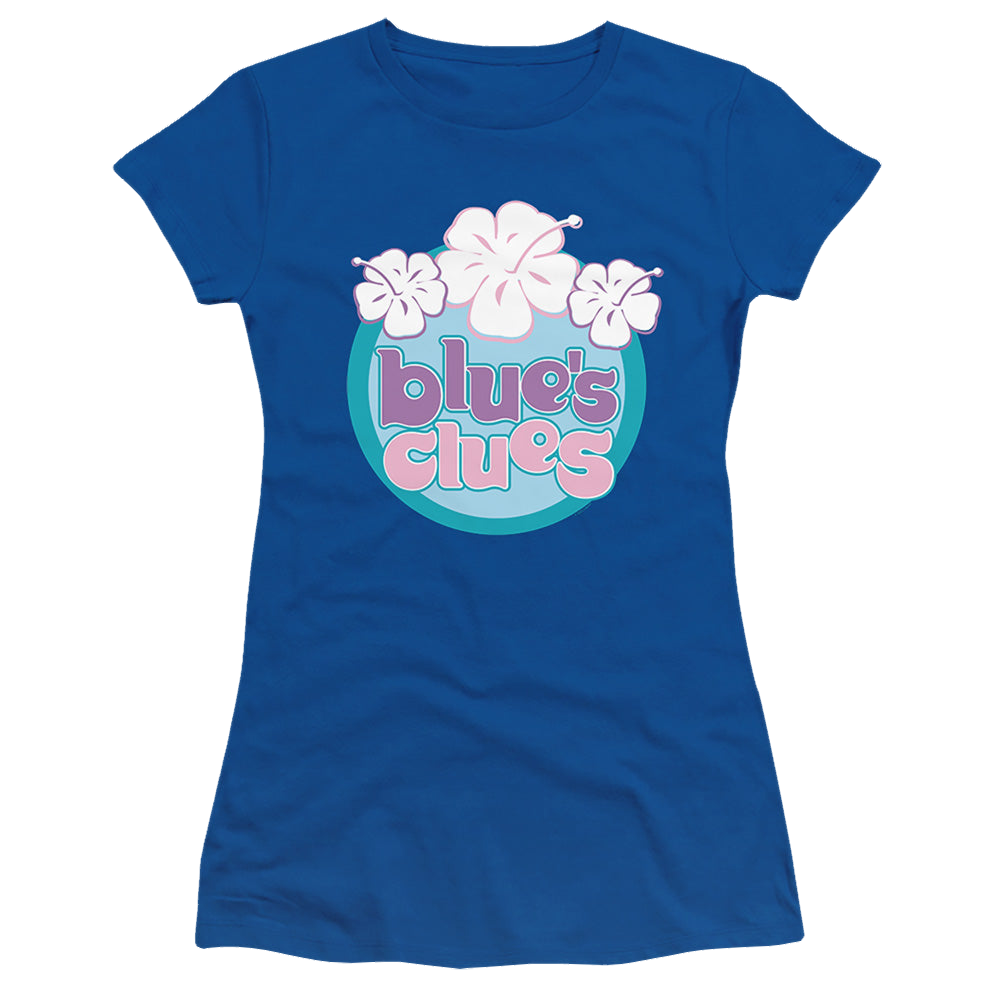 Blue's Clues Hawaiian Flowers - Juniors T-Shirt Juniors T-Shirt Blue's Clues   