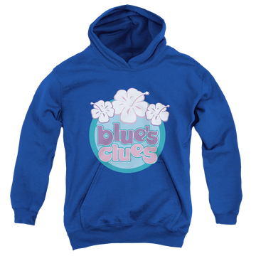 Royal youth hoodie for ages 8 to 12 with Blue's Clues Hawaiian Flowers graphic