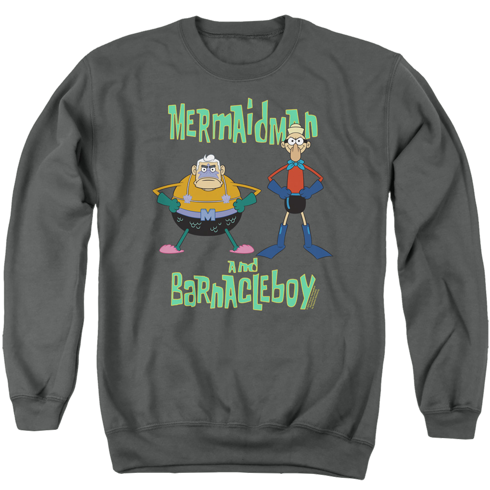 SpongeBob SquarePants Mermaid Man And Barnacle Boy - Men's Crewneck Sweatshirt Men's Crewneck Sweatshirt SpongeBob SquarePants   