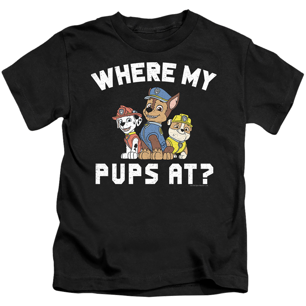 Paw Patrol Where My Pups At? - Kid's T-Shirt Kid's T-Shirt (Ages 4-7) Paw Patrol   