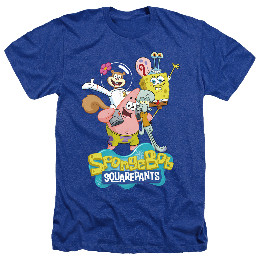 SpongeBob SquarePants Spongebob Group Shot - Men's Heather T-Shirt Men's Heather T-Shirt SpongeBob SquarePants   