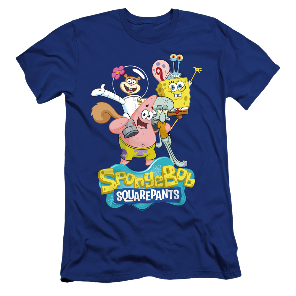 SpongeBob SquarePants Spongebob Group Shot - Men's Premium Slim Fit T-Shirt Men's Premium Slim Fit T-Shirt SpongeBob SquarePants   