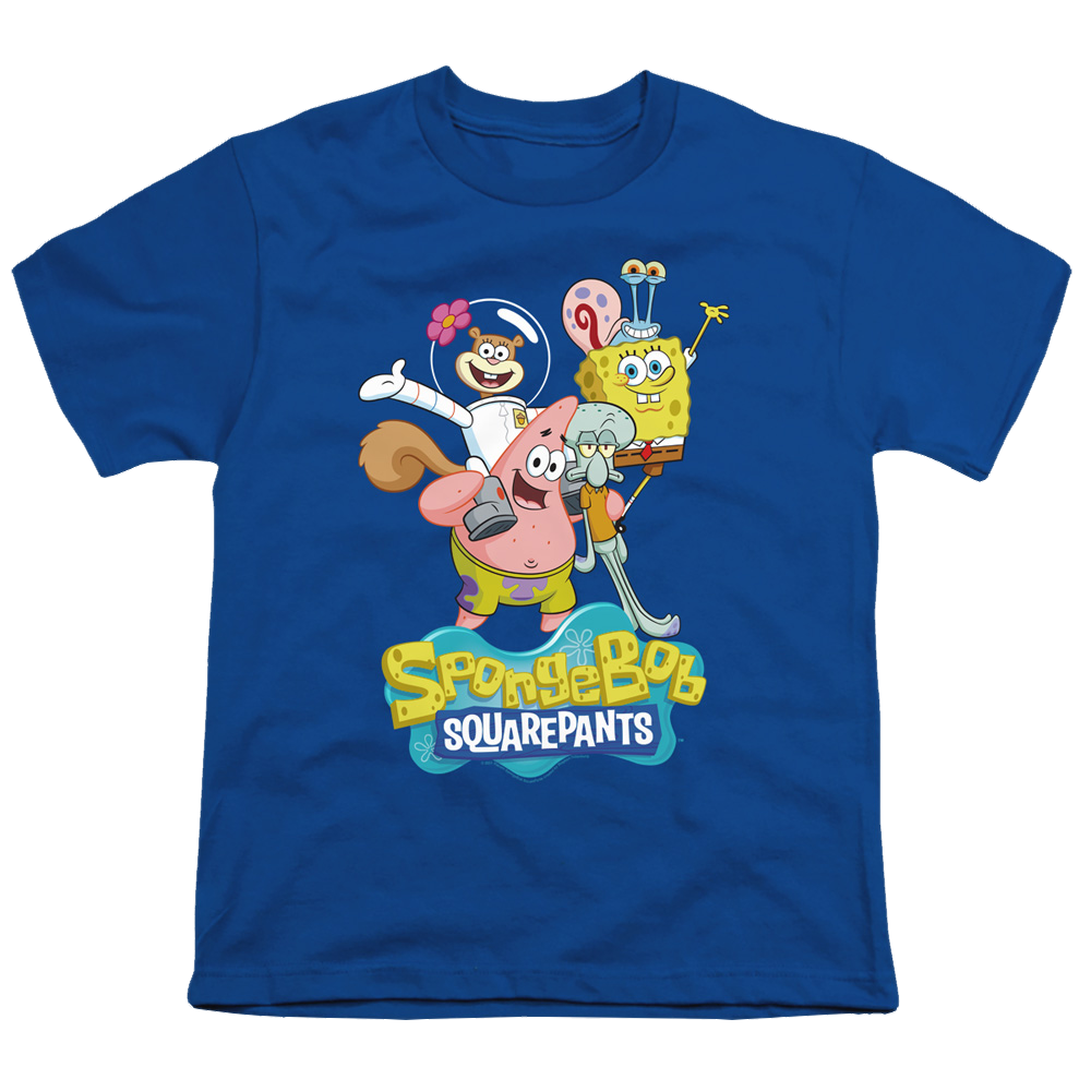 SpongeBob SquarePants Spongebob Group Shot - Youth T-Shirt Youth T-Shirt (Ages 8-12) SpongeBob SquarePants   