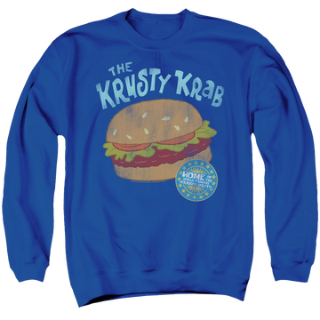 Royal men's crewneck sweatshirt with SpongeBob SquarePants Krusty Krab graphic