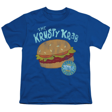 Royal youth t-shirt for ages 8 to 12 with SpongeBob SquarePants Krusty Krab graphic