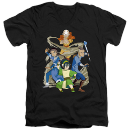 Avatar The Last Airbender Team Avatar Elements - Men's V-Neck T-Shirt Men's V-Neck T-Shirt Avatar The Last Airbender   