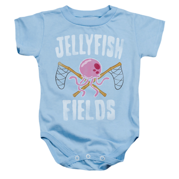 Light blue baby bodysuit with SpongeBob SquarePants Jellyfish Fields graphic