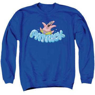 Royal men's crewneck sweatshirt with SpongeBob SquarePants Happy Go Lucky Patrick graphic