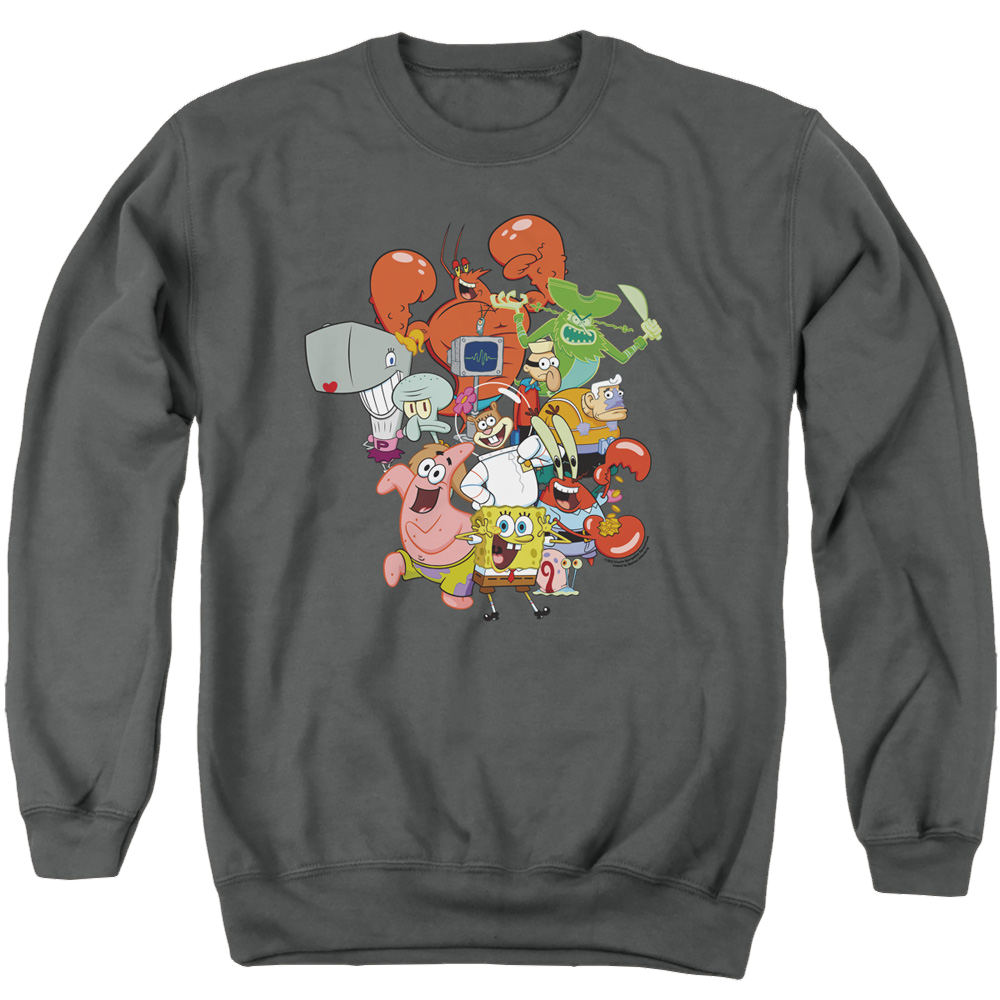 SpongeBob SquarePants The Whole Gang - Men's Crewneck Sweatshirt Men's Crewneck Sweatshirt SpongeBob SquarePants   