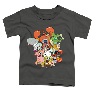 Charcoal toddler t-shirt with SpongeBob SquarePants The Whole Gang graphic