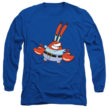 Royal men's long sleeve t-shirt with SpongeBob SquarePants Mr. Krabby graphic