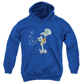 Royal youth hoodie for ages 8 to 12 with SpongeBob SquarePants Squidward’S Clarinet graphic