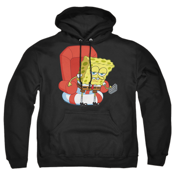 Black pullover hoodie with SpongeBob SquarePants Head Out Meme graphic